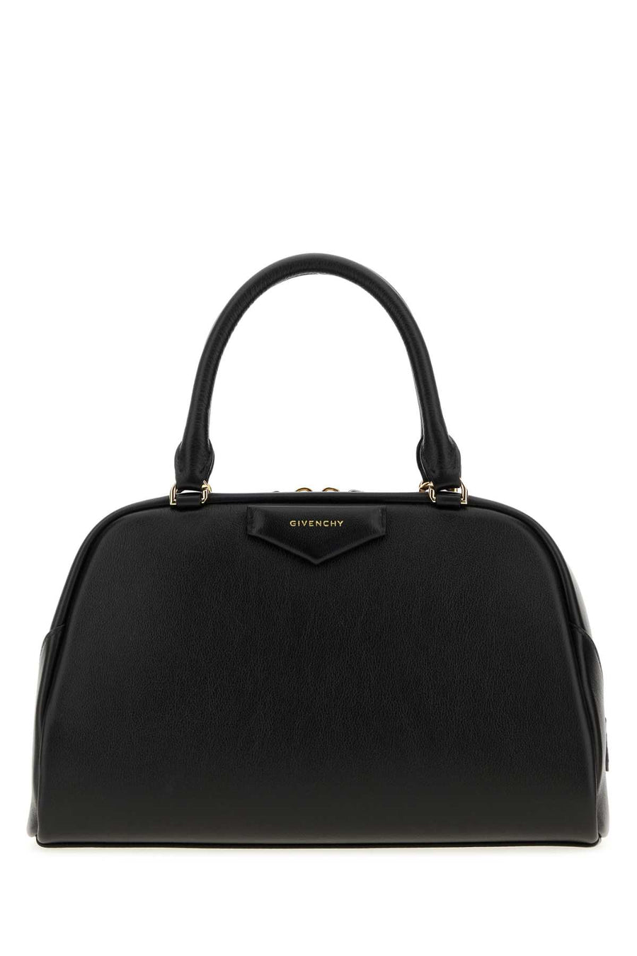 Givenchy East Exterior: 100% Calf; Lining: 100% Fabric; Finishing: Golden metal top handle bag in black