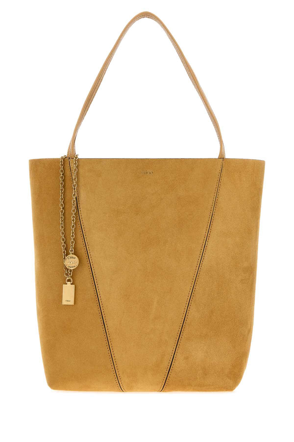 Chloé Exterior: 100% Suede tote bag in brown