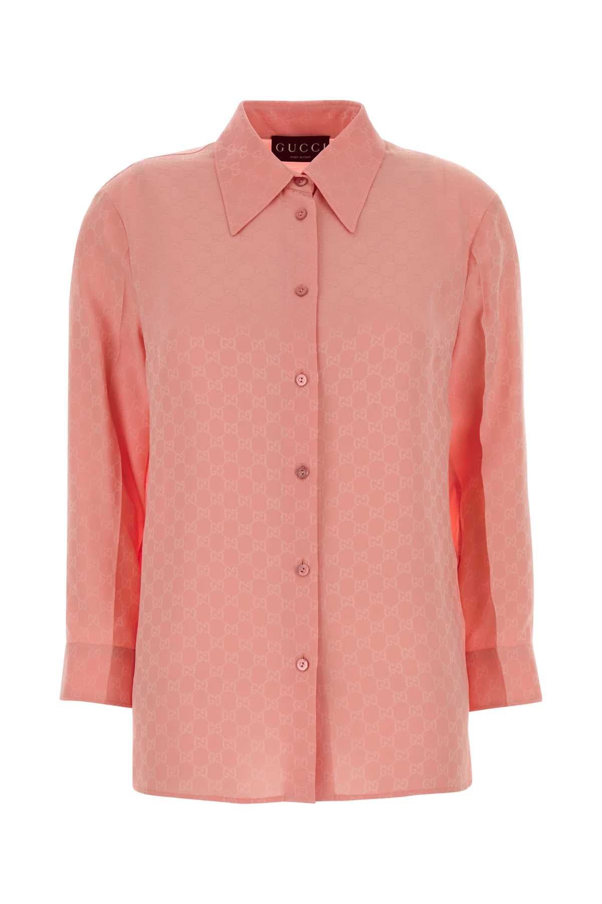 Pink Gg Silk Shirt Fairyblossom Exterior: Camicie