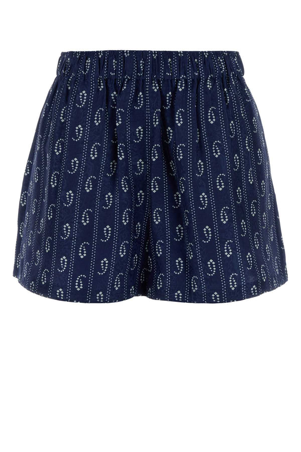 Tory Burch Pasley 60% Viscose 40% Silk shorts in navy