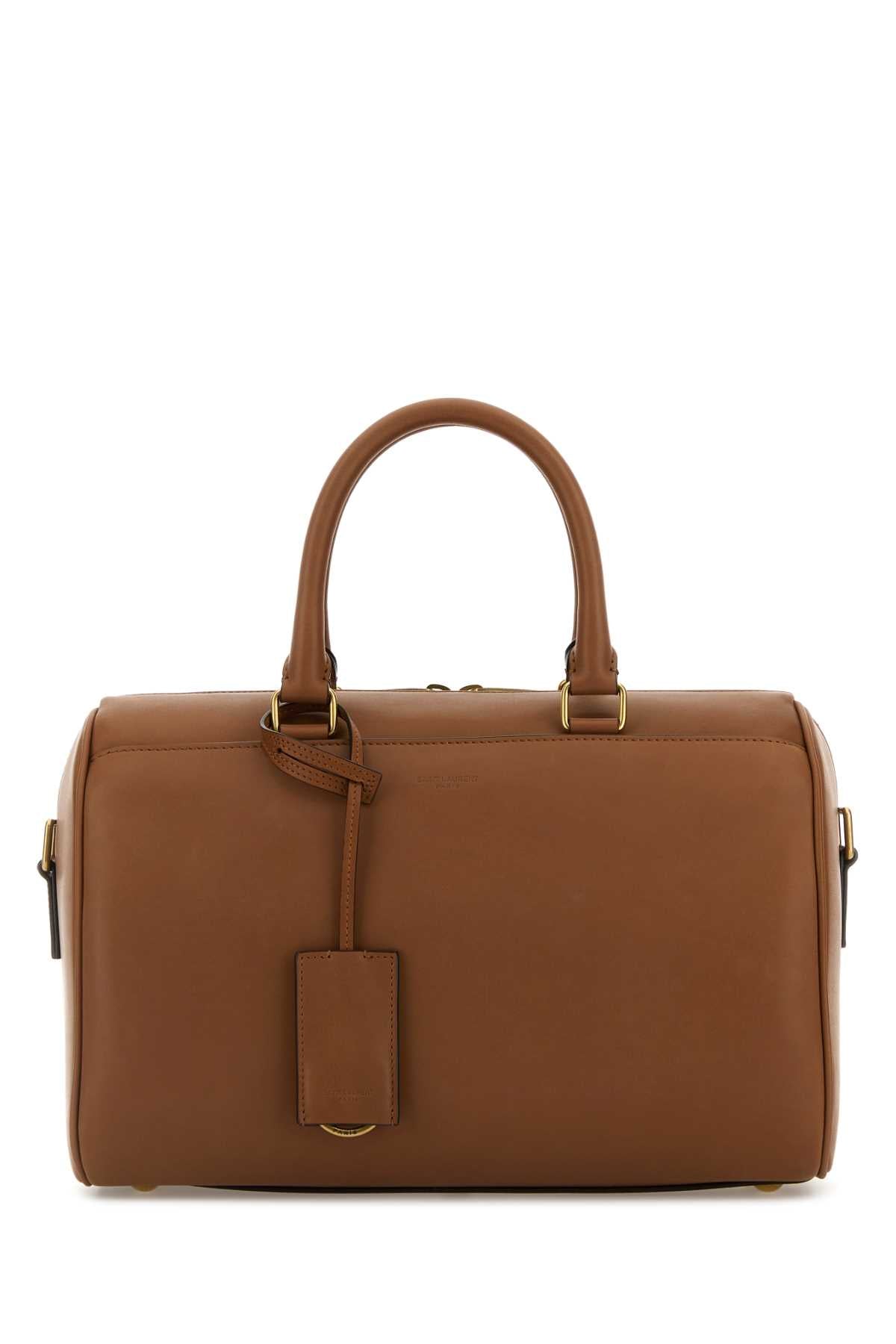 Caramel Leather Handbag Brick Borse A Mano