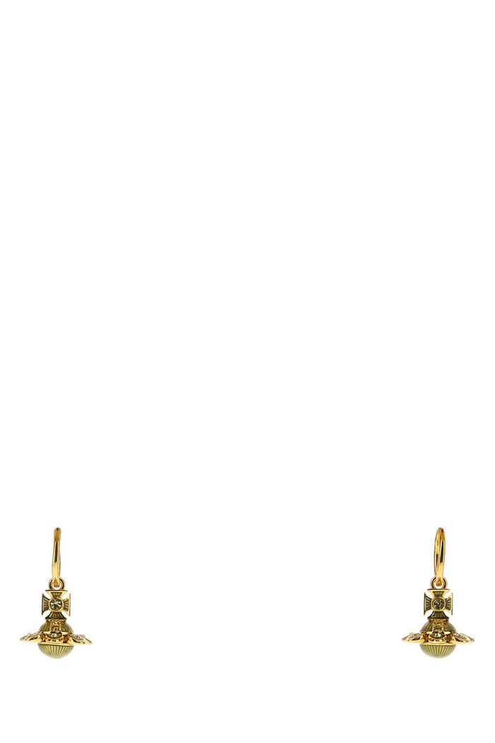 Gold Metal Capucine Earrings Goldjonquilcrystalchrysoliteenam Orecchini