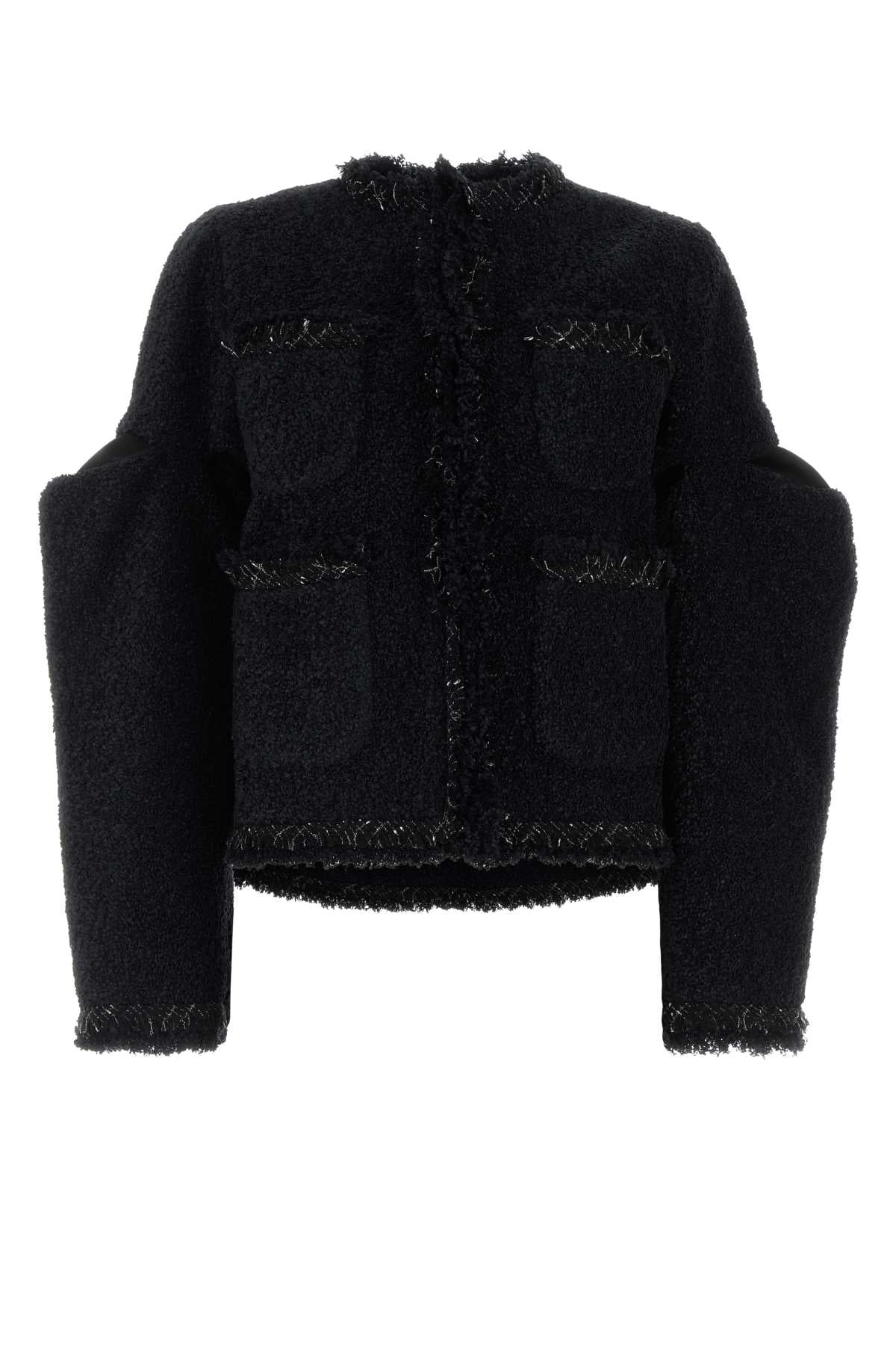 Black Nylon Cotton Giacche E Gilet