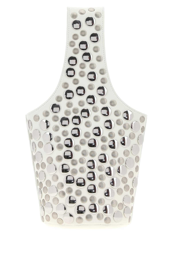 Embellished Leather Livia Handbag Opticwhite Borse A Mano