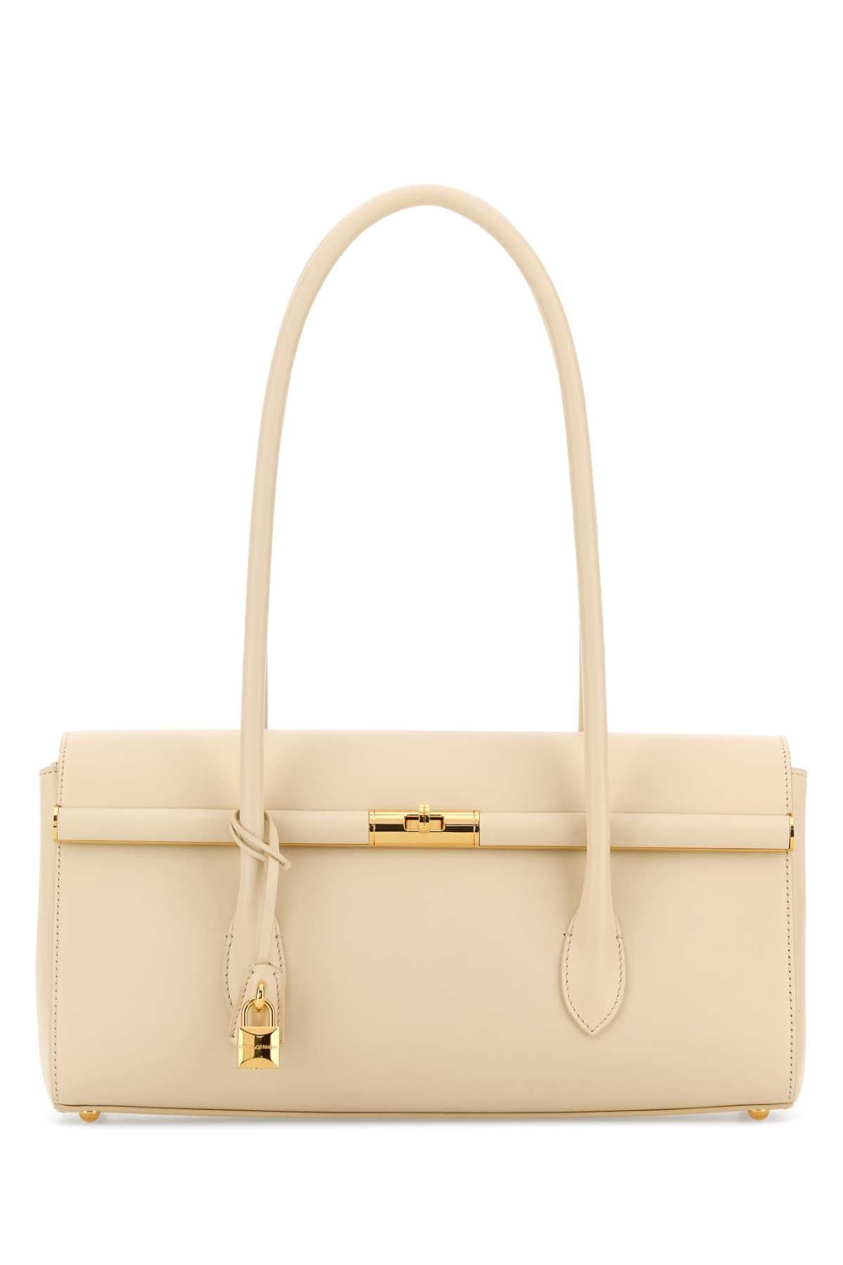 Ivory Leather Marlene Shoulder Bag Burro Borse A Mano