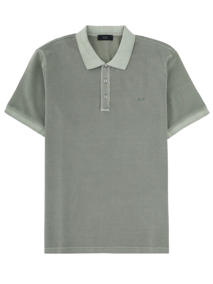 Polo With Logo Green Cotton Shirts