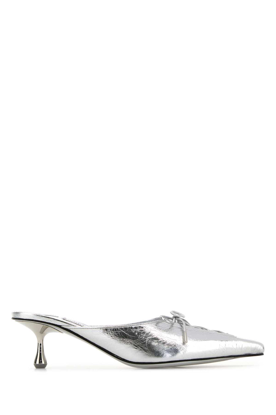 Jimmy Choo Mule Exterior: 100% Leather; Interior: 100% Leather; Sole: Leather mule in silver