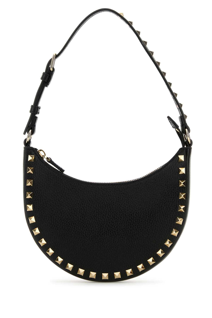 Valentino Garavani Hobo Exterior: 100% Calf; Lining: 100% Leather; Finishing: Platinum hobo bag in black