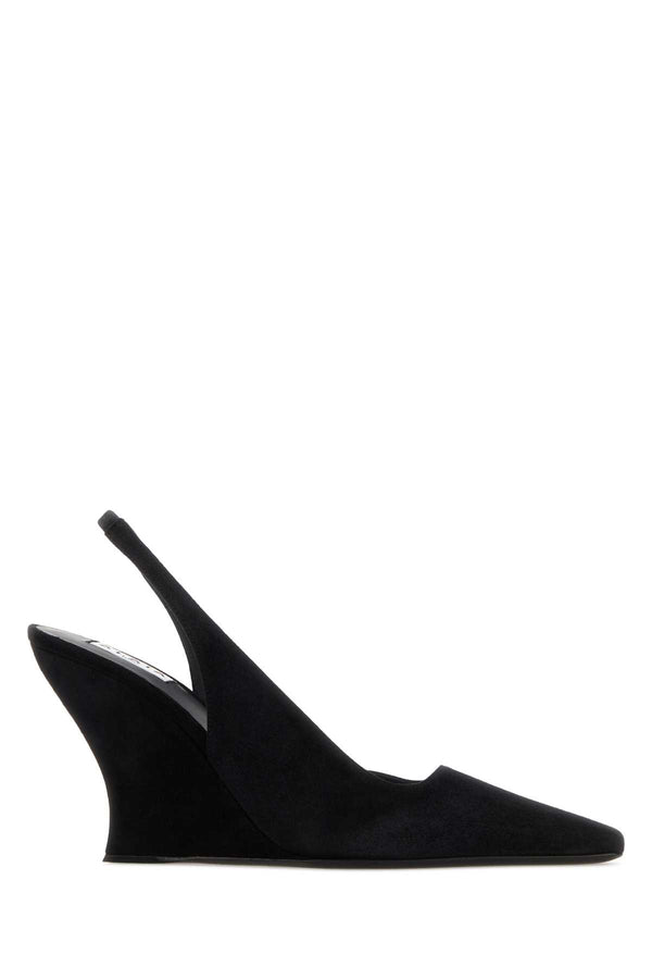 Black Suede Wave Pumps Noir Scarpe Con Tacco