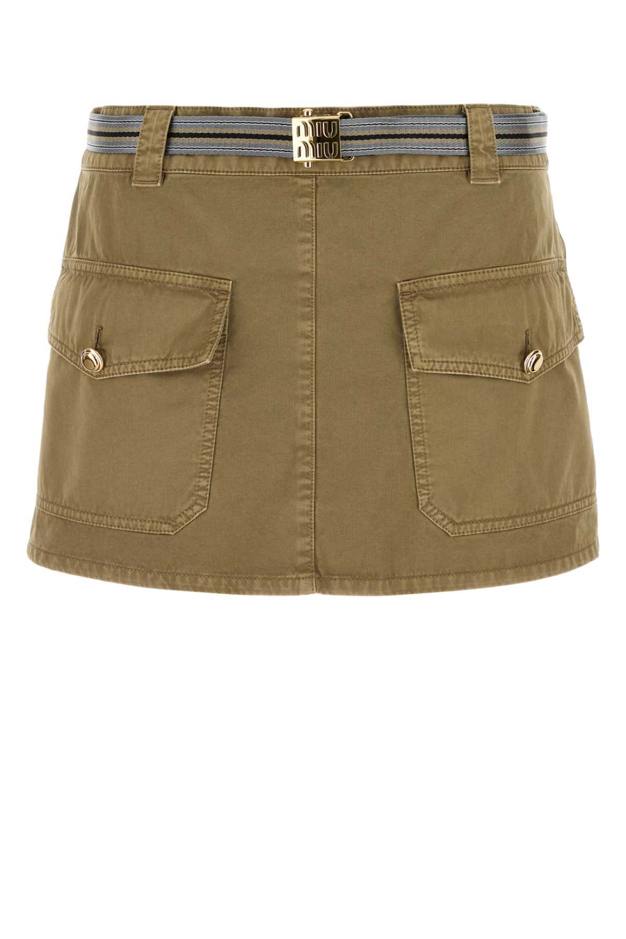 Miu Miu 100% Cotton cargo shorts in olive