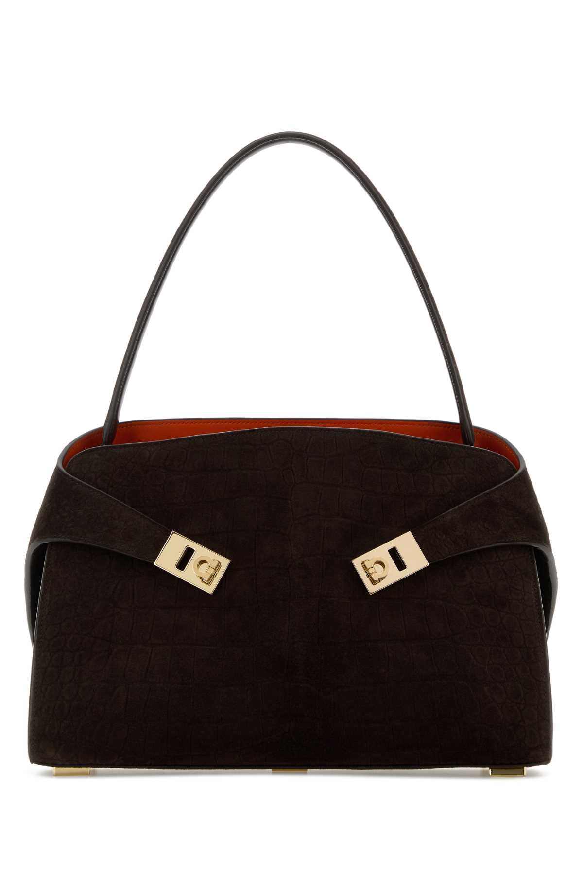 Dark Brown Suede Medium Hug Soft Shoulder Bag Testadimorolightsienatestadimoro Borse A Mano