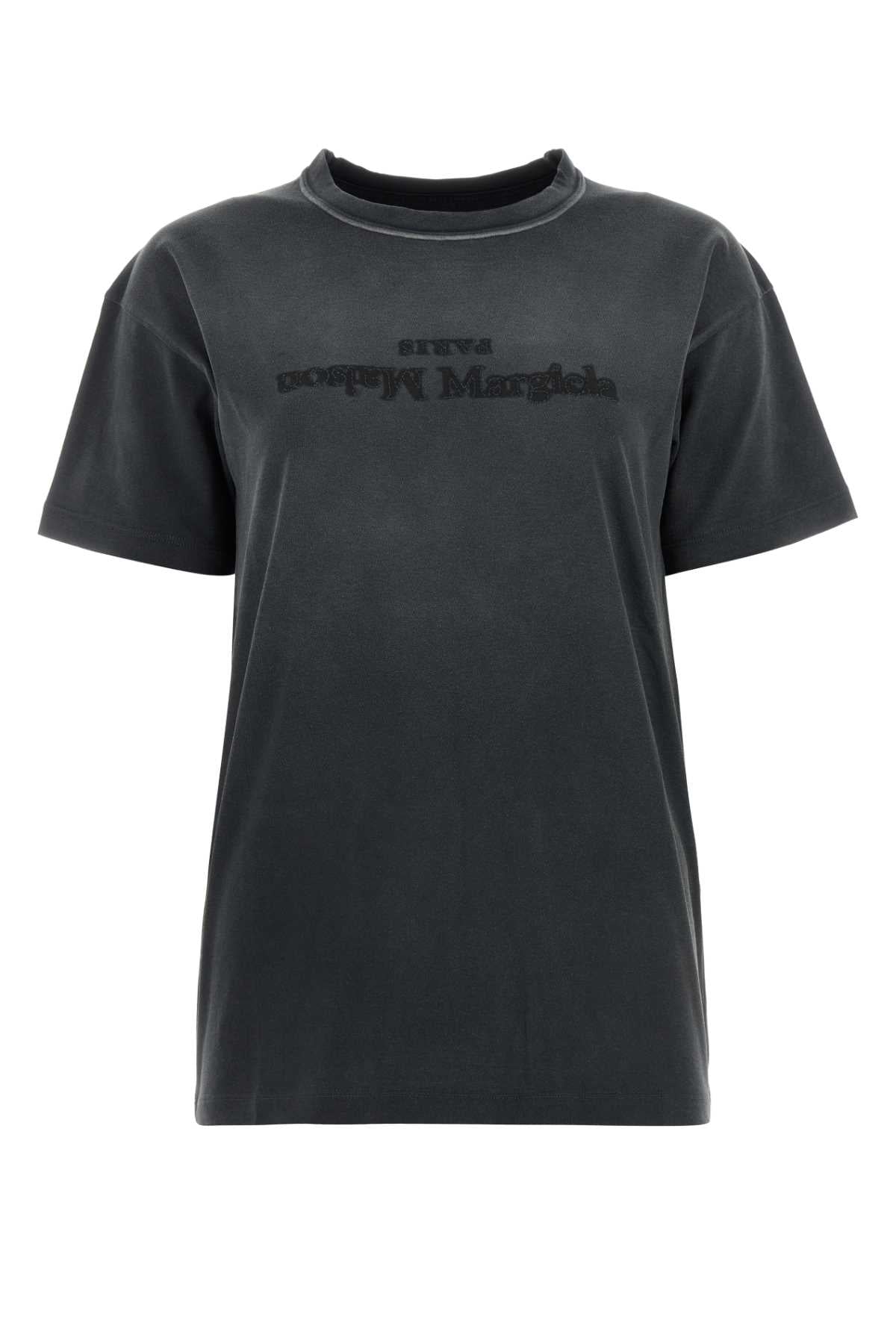 Charcoal Cotton T-Shirt Washedblack Tessuto Primario: Cotone