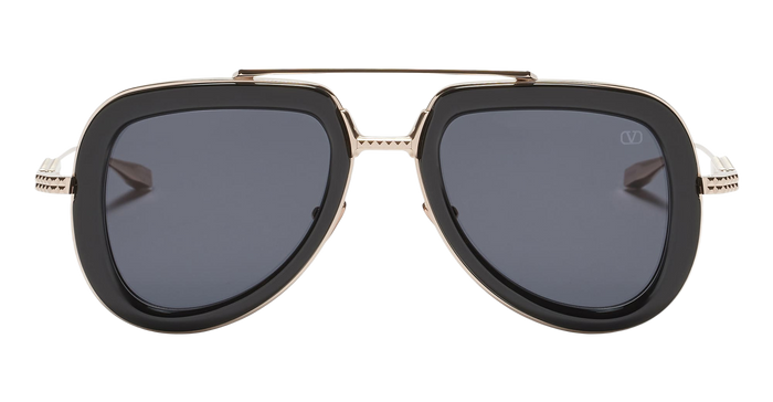 V-Lstory - Black White Gold Nd Acetate Sunglasses