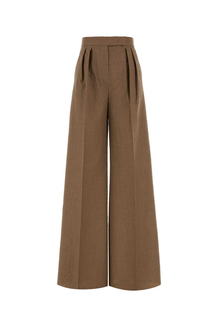 Biscuit Wool Teruel Flared Leg Pant Nocciola Fodera: Cotton Pantaloni