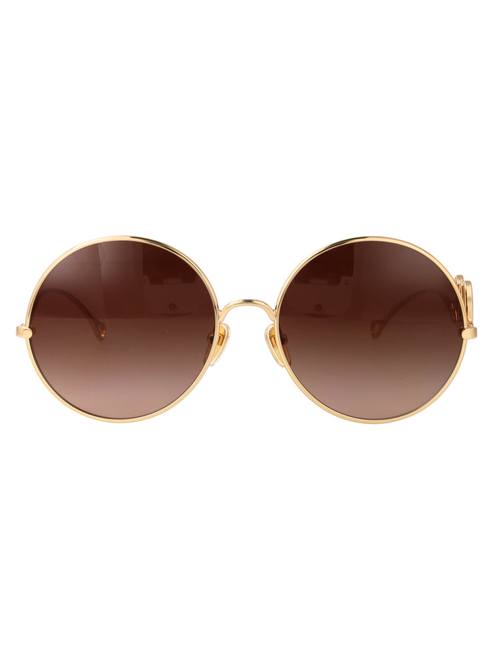 Ch0329s Gold-gold-brown Metal Sunglasses