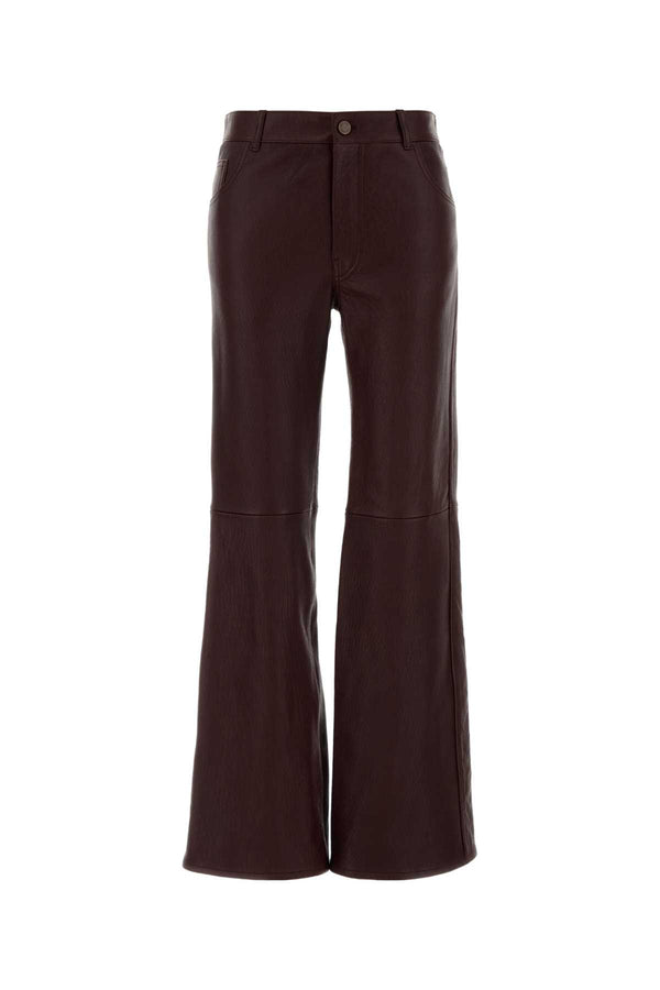 Chloé 100% Lamb Leather flared pant in purple