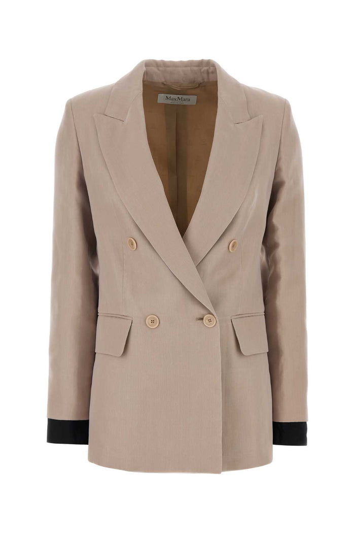 Pink Silk Feltro Blazer Sabbia Giacche E Gilet
