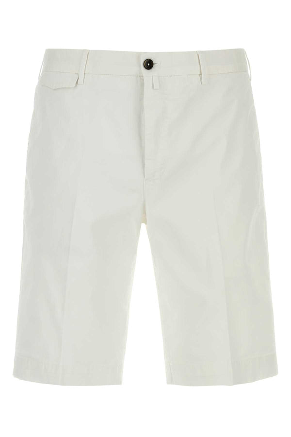 Pt Torino 98% Cotton bermuda shorts in white