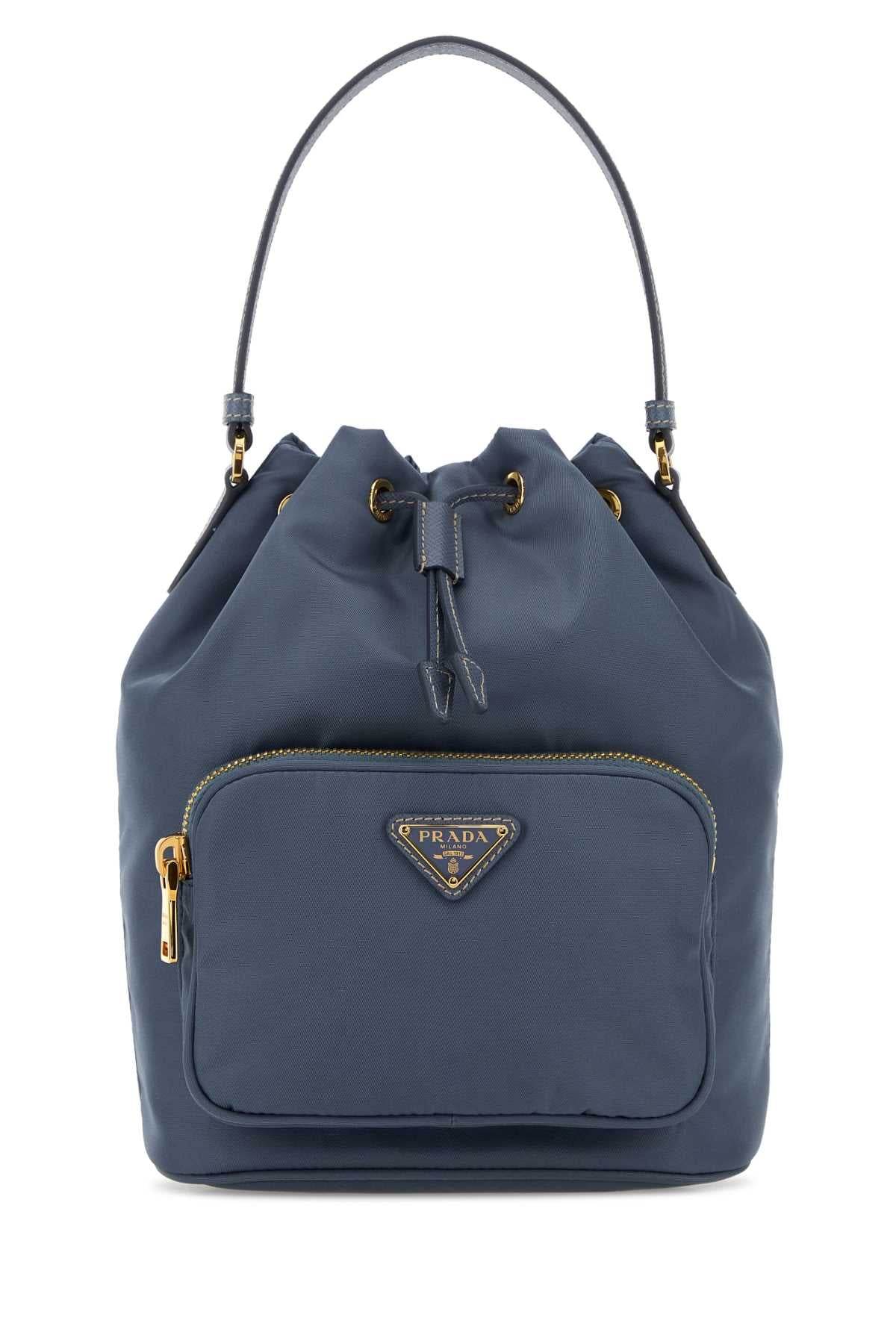 Cerulean Blue Re-Nylon Duet Bucket Bag Aviazione Borse A Secchiello