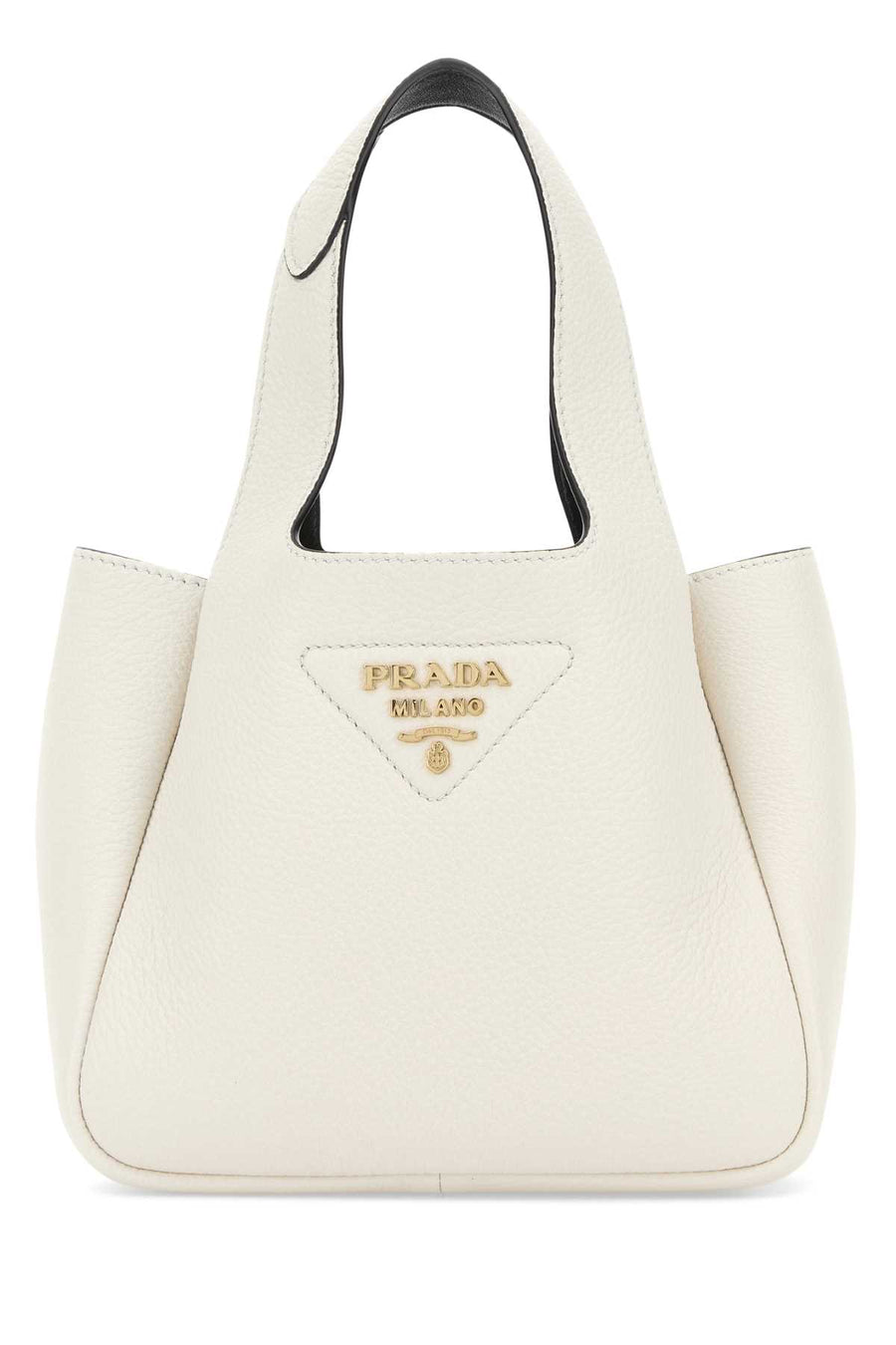 Prada Exterior: 100% Leather; Lining: 100% Leather; Finishing: Golden metal shoulder bag in white