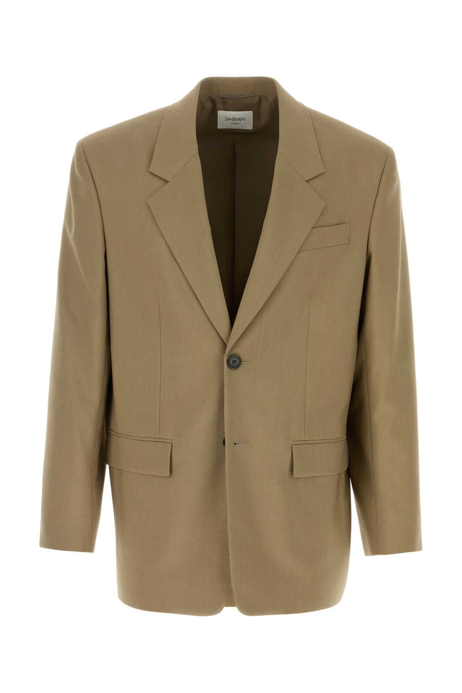 Saint Laurent Exterior: 86% Virgin wool 14% Mohair; Lining: 100% Silk blazer in beige