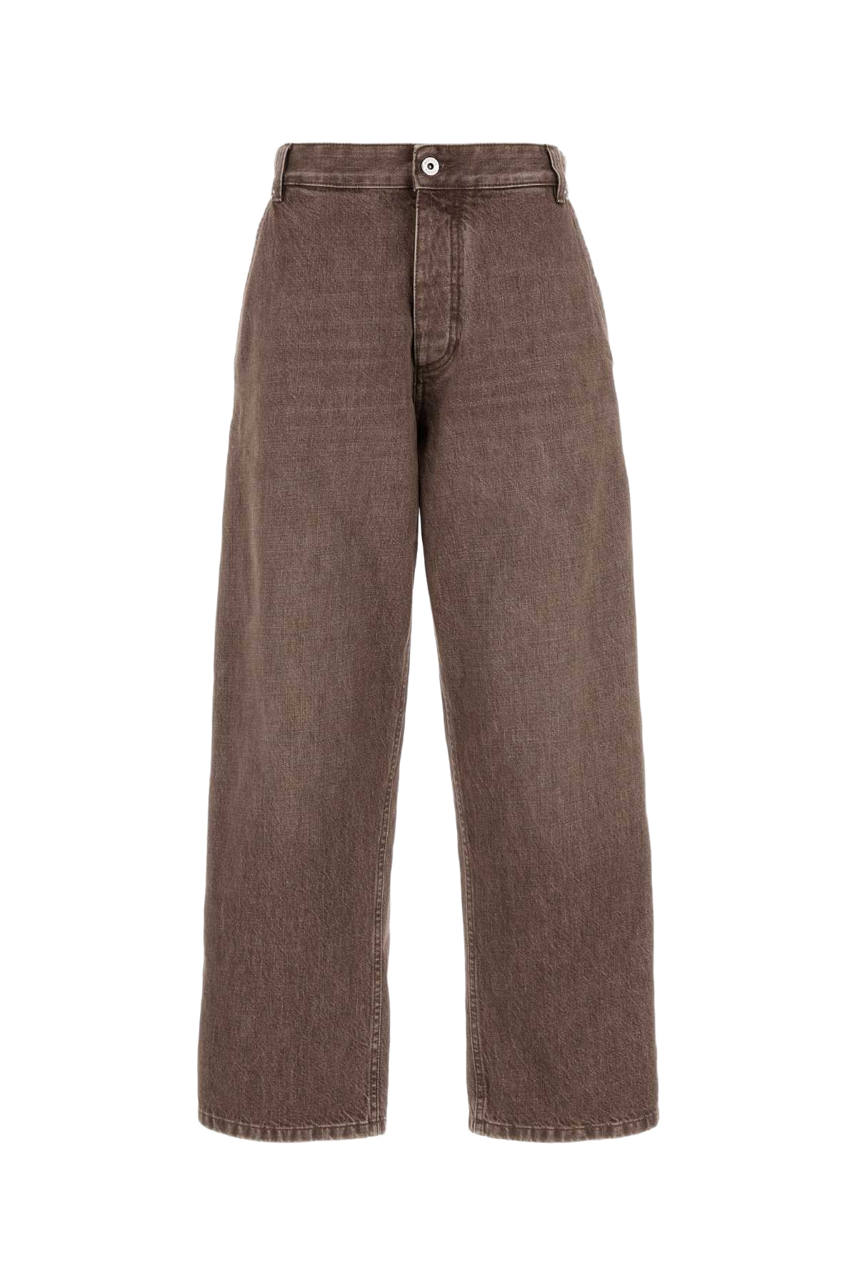 Mud Denim Wide-Leg Jeans Brown Exterior: Cotton