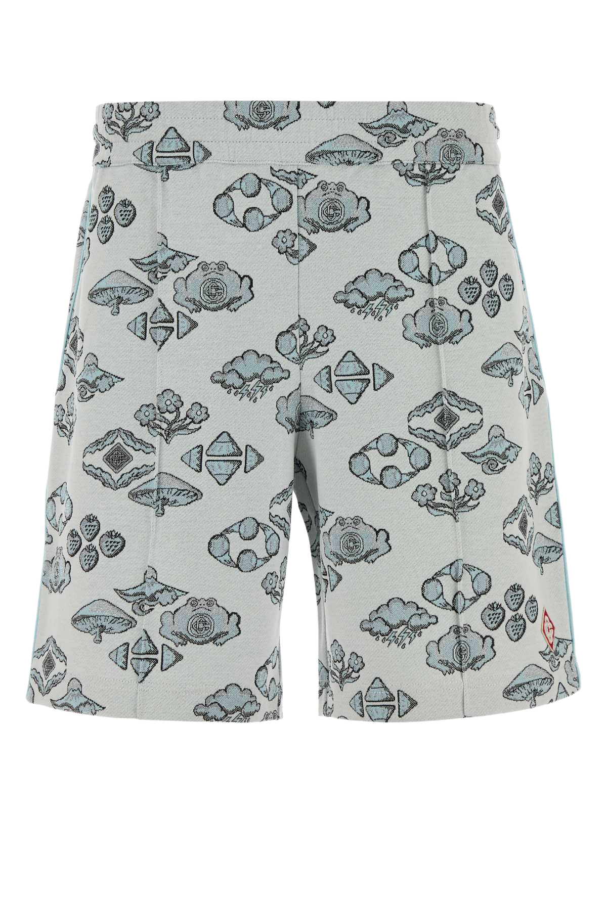 Embroidered Stretch Jacquard Bermuda Shorts Offwhitemulti