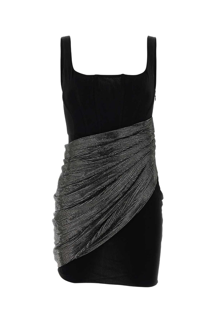 Black Viscose Mini Dress Abiti