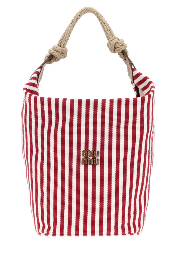 Miu Miu Exterior: 100% Fabric bucket bag in red
