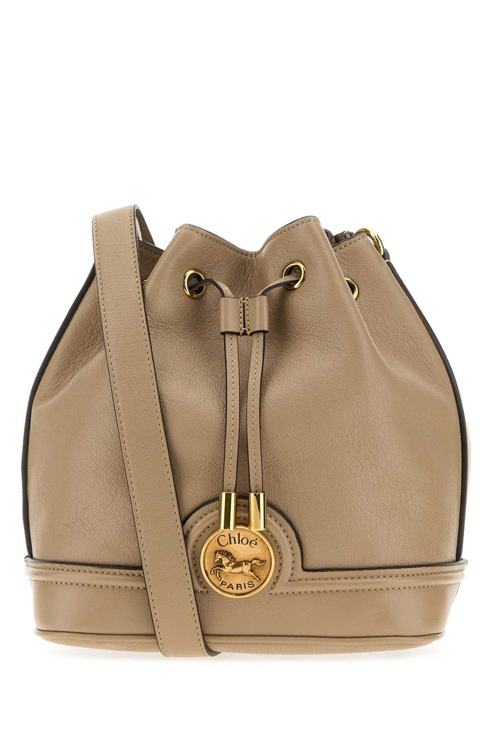 Cappuccino Leather Bucket Bag Boyishbrown Borse A Secchiello