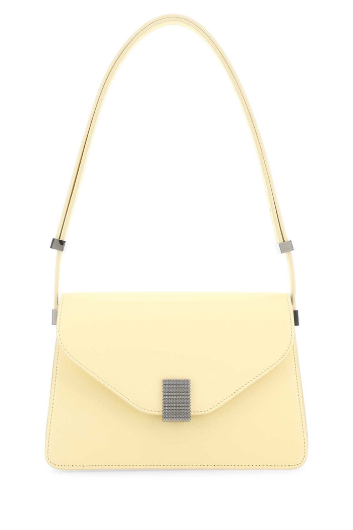 Pastel Yellow Leather Concerto Shoulder Bag Beige Borse A Mano