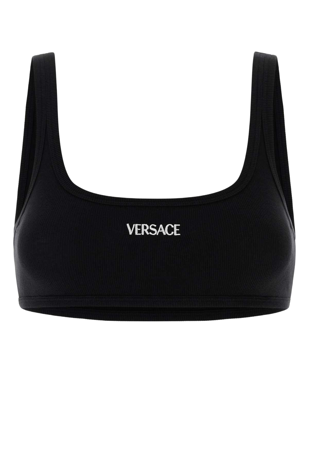 Black Stretch Cotton Bra Exterior: Elastane Costumi Da Bagno