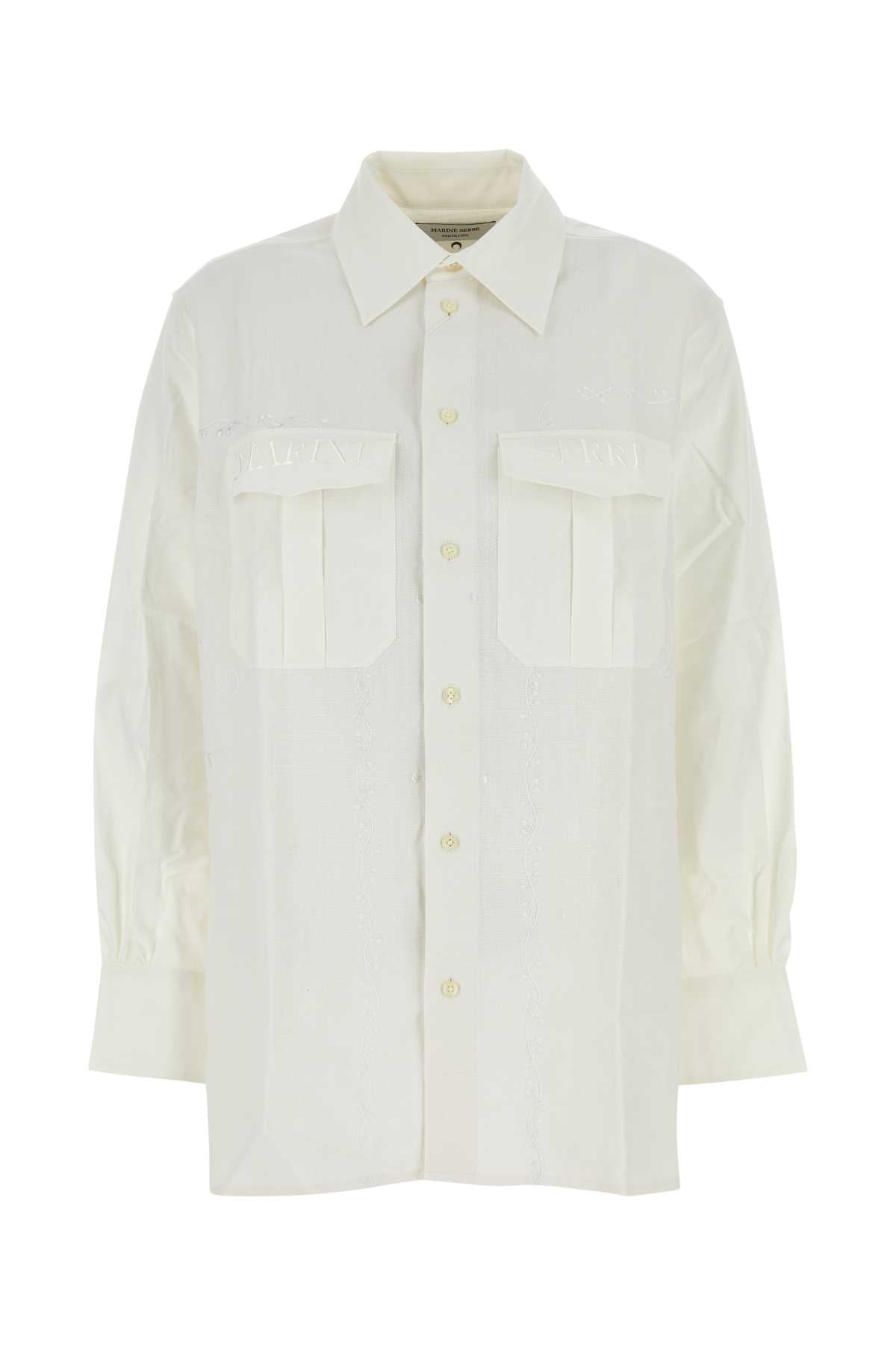 White Cotton Shirt Offwhite Exterior: Camicie