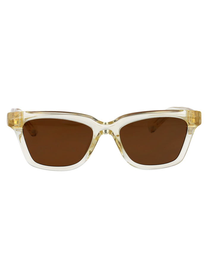 Carre Crystal Yellow/ Gold/ Brown Acetate Sunglasses