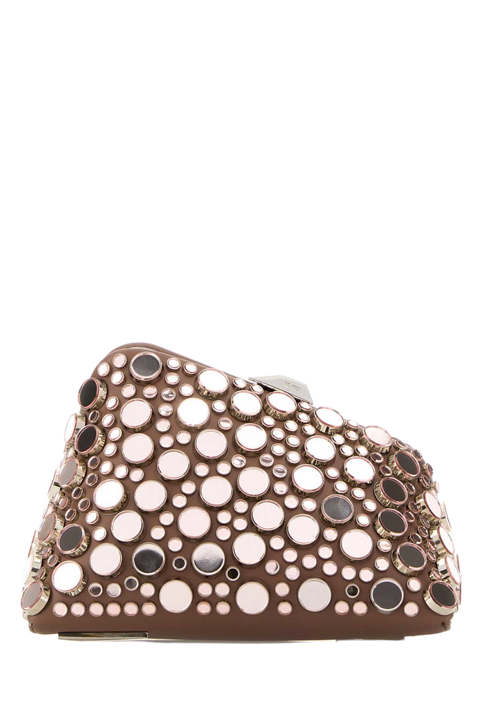 Embellished Leather Midnight Clutch Mud