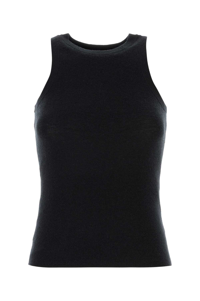 Black Cashmere Tank Top Exterior: Maglie