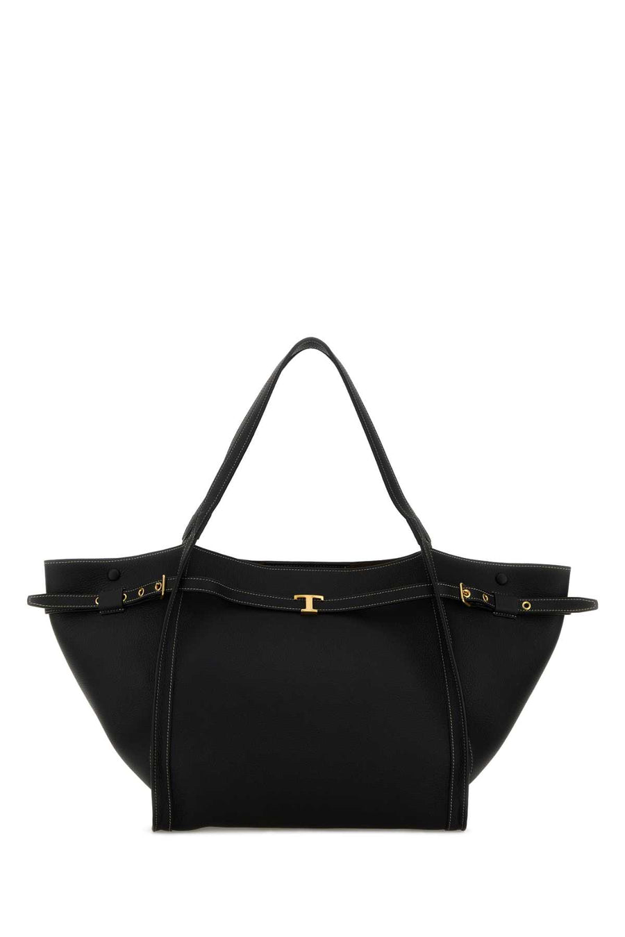 Tod's Exterior: 100% Leather; Lining: 100% Fabric; Finishing: Antiqued golden metal tote bag in black