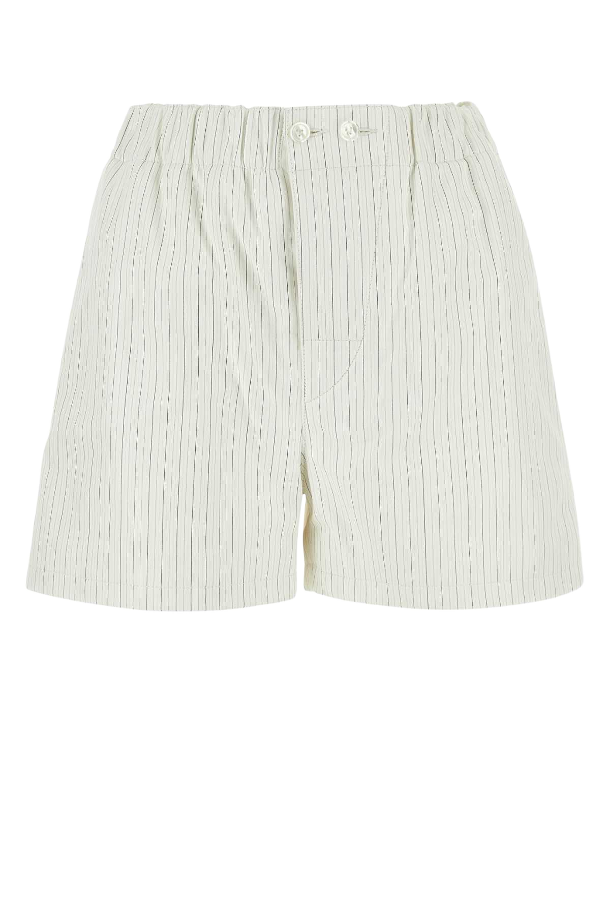 Printed Leather Shorts Whitegrey