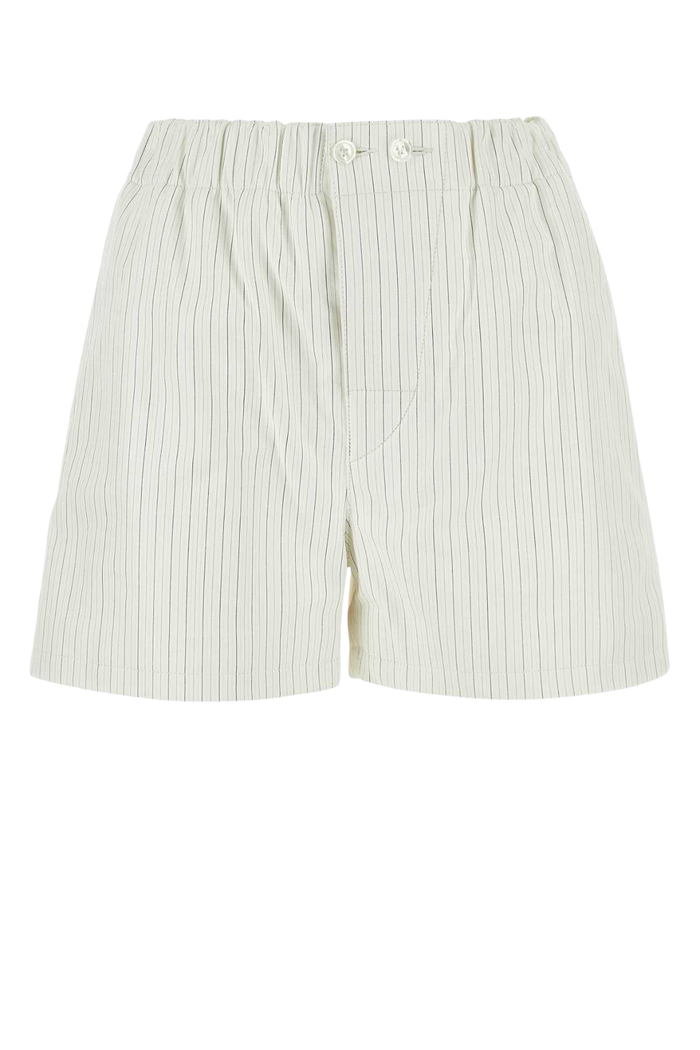 Printed Leather Shorts Whitegrey