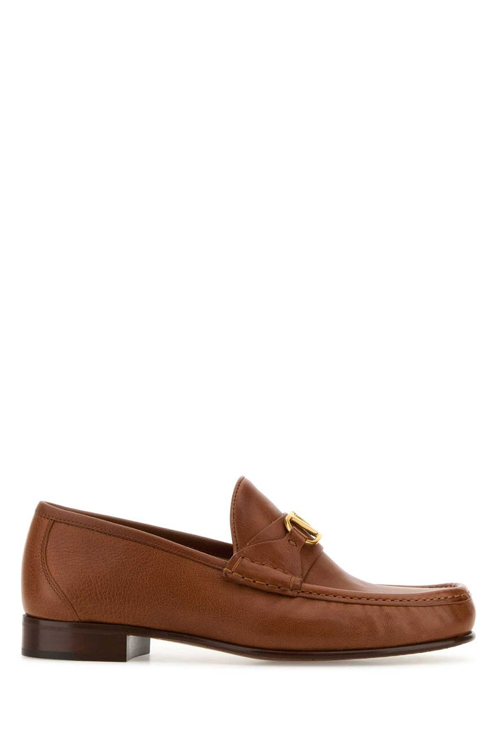 Caramel Leather Vlogo Loafers Tobacco Mocassini