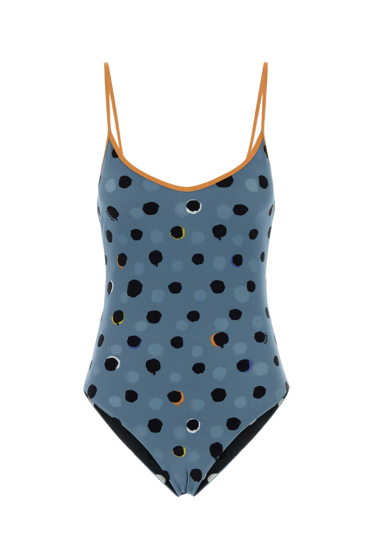 Printed Stretch Nylon Swimsuit Anise Black Costumi Da Bagno