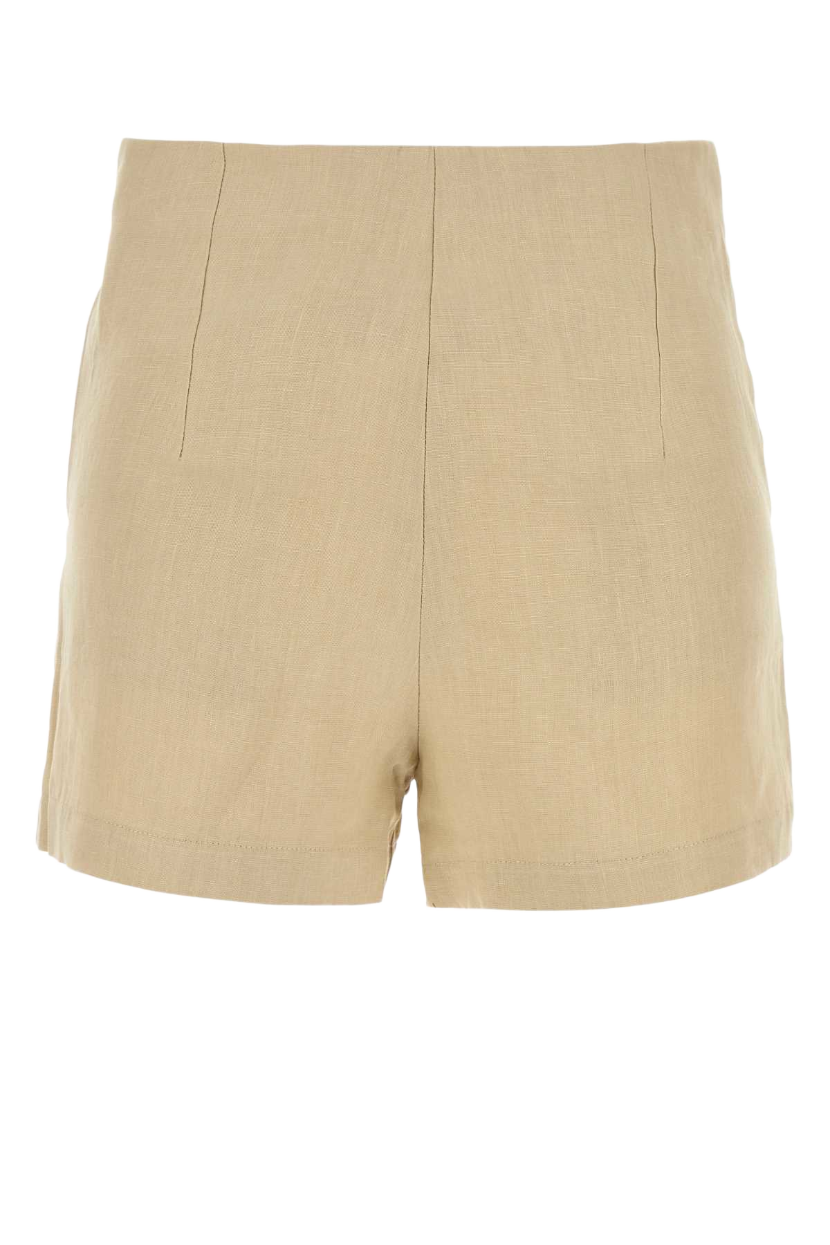 Beige Linen Ezbet Shorts Exterior: Organic