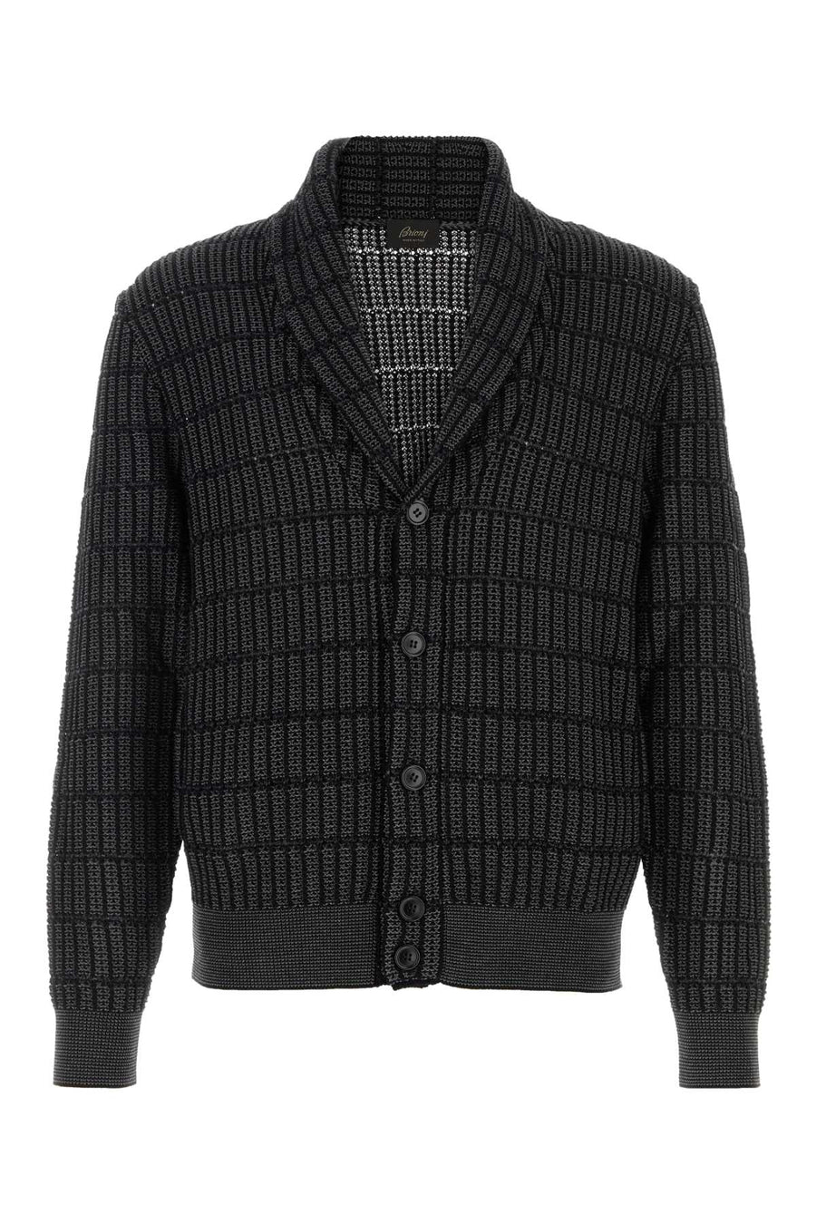 Brioni Collar 50% Cotton cardigan in gray