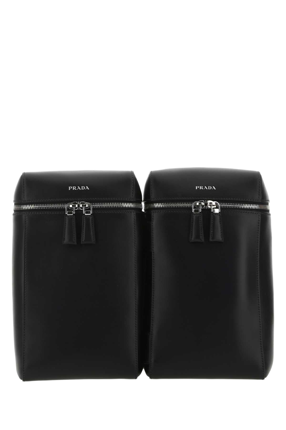 Black Leather Backpack F0002 Zaini