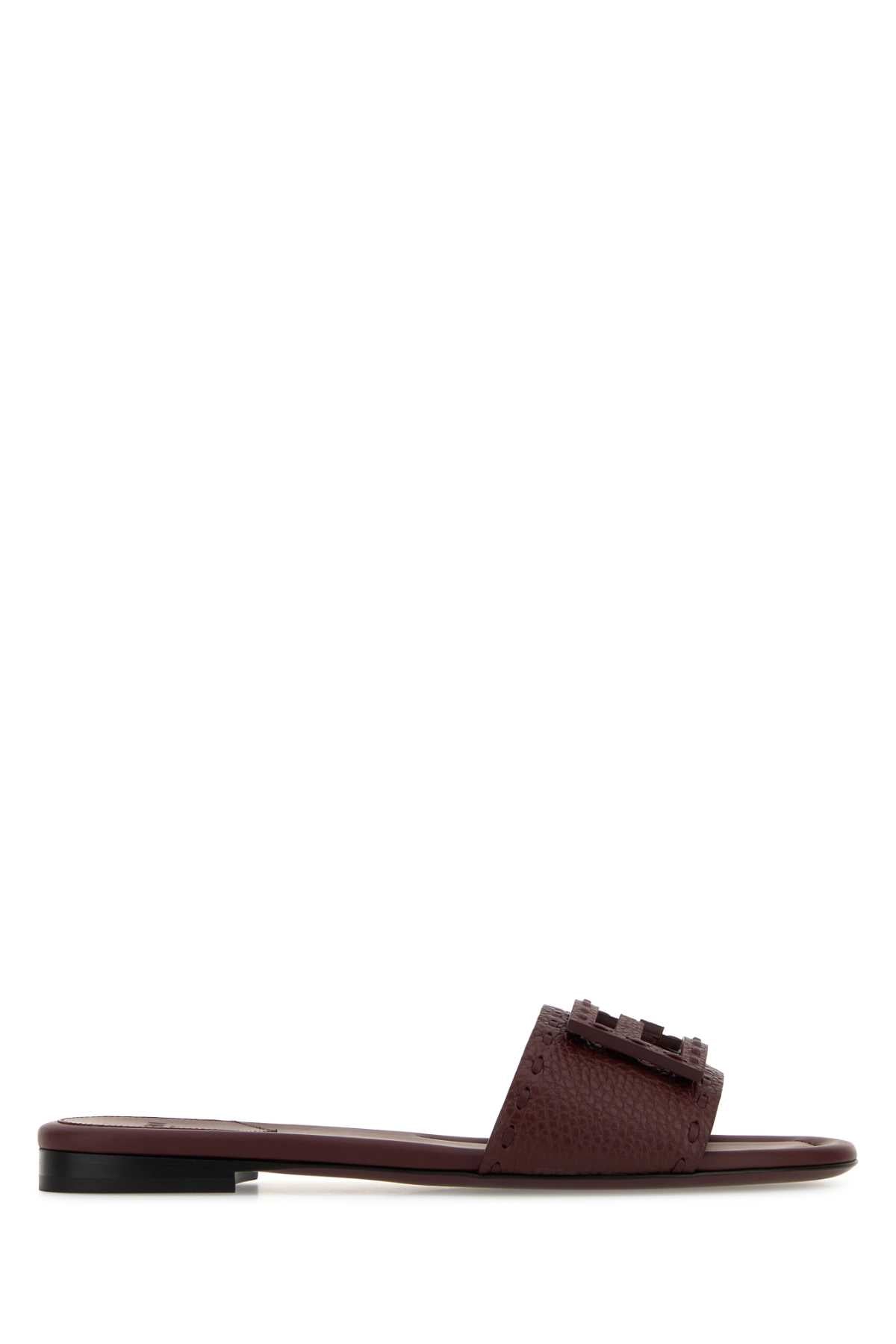 Bordeaux+bordea Bord Leather Slippers