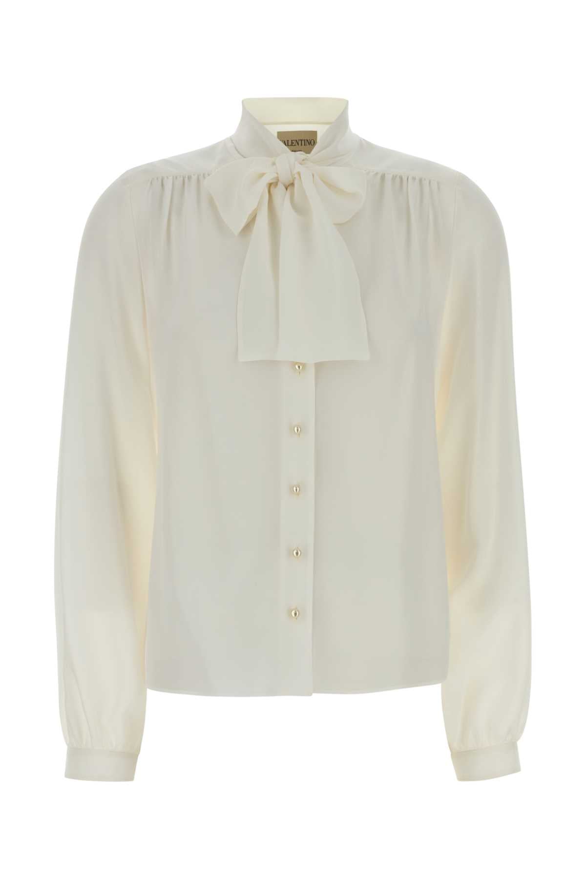 Ivory Crepe Shirt Avorio Silk Camicie