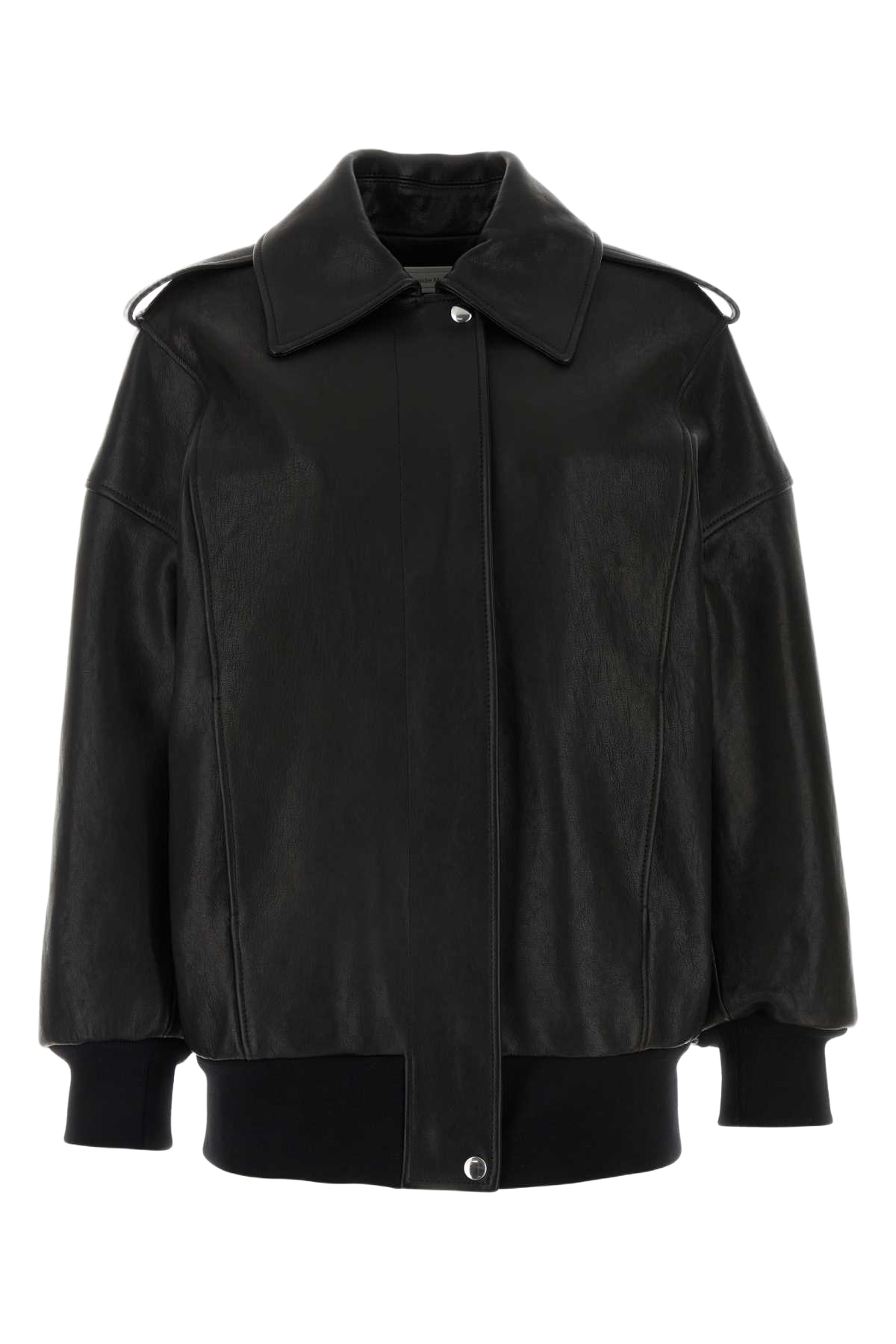 Black Leather Oversize Jacket Exterior: Lamb Lining: Cupro Giacche In Pelle