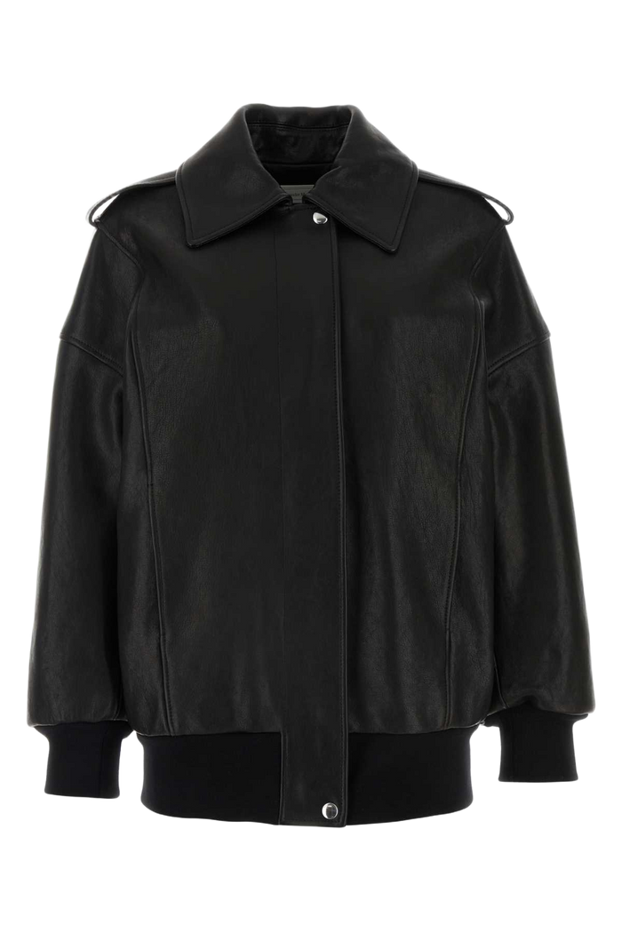 Black Leather Oversize Jacket Exterior: Lamb Lining: Cupro Giacche In Pelle