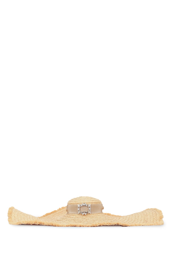 Roger Vivier Broche Rafia sun hat in beige