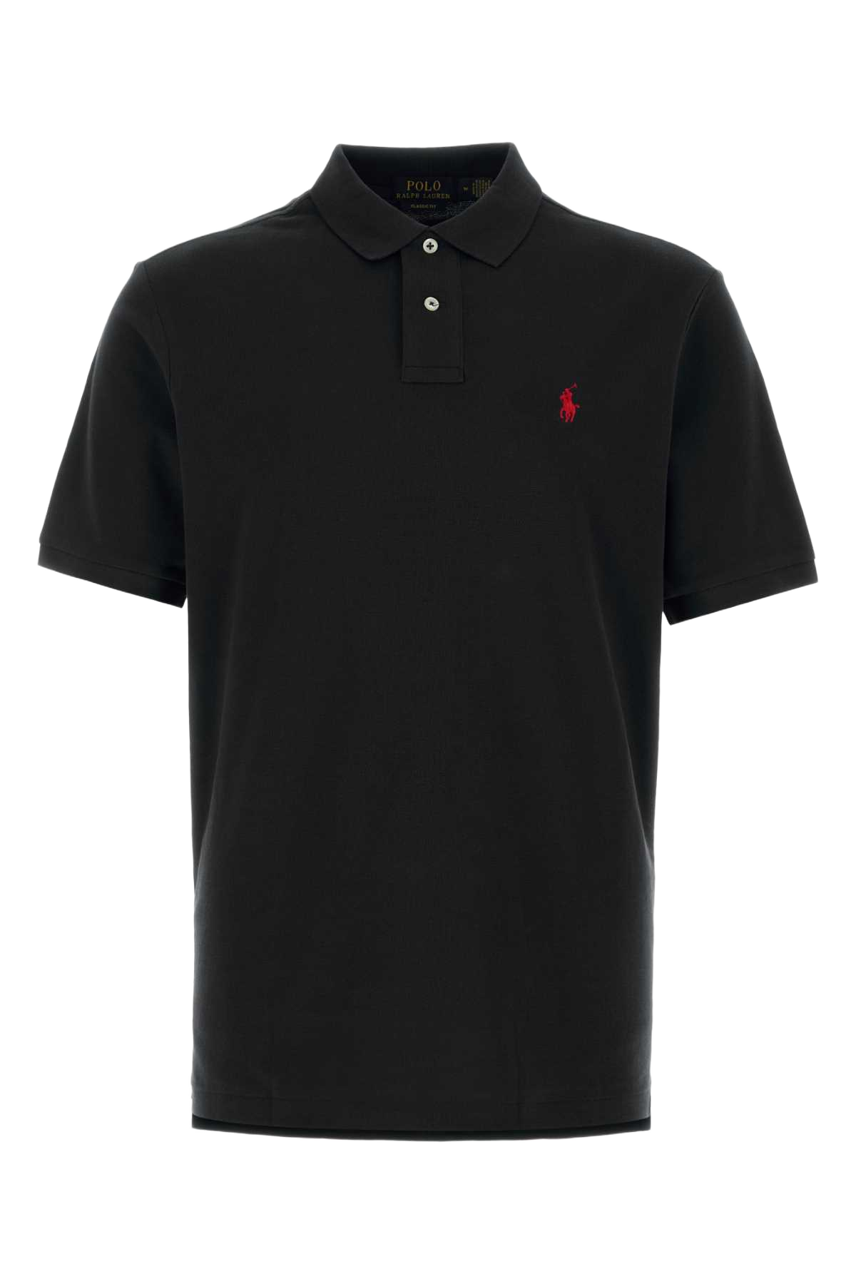 Black Piquet Polo Shirt Poloblackc3870 Exterior: Cotton